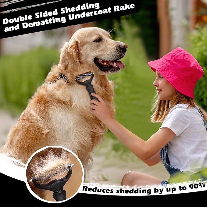 3PCS Self Cleaning Slicker Brush & Pet Grooming Rake & Flea Comb - Image 3