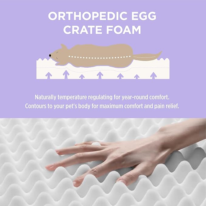 LE SURE Outdoor Waterproof Dog Beds Large Sized Dog, Orthopedic Egg Crate Foam - Image 4