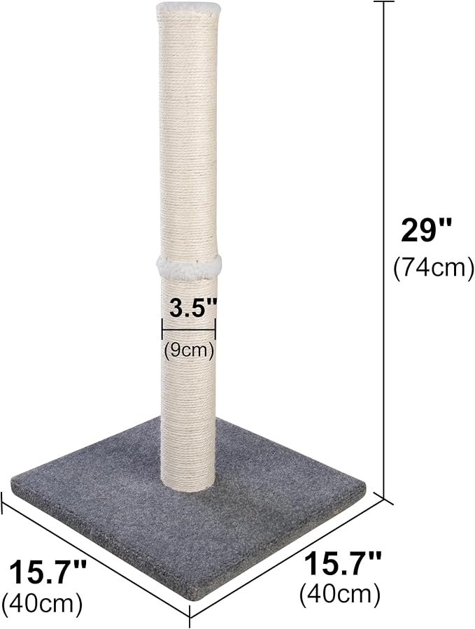 Cat Scratching Post Carpet, Tall Big Sisal Rope Cat Scratch Pole - Image 3