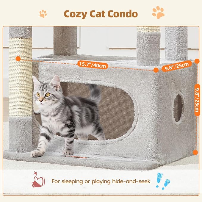 Taoqimiao Cat Tree, 38.2-Inch Cat Tower - Image 3