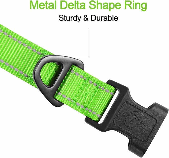 Joytale Reflective Dog Collar, Soft Neoprene Padded, Metal D-Ring, Nylon Pet - Image 3