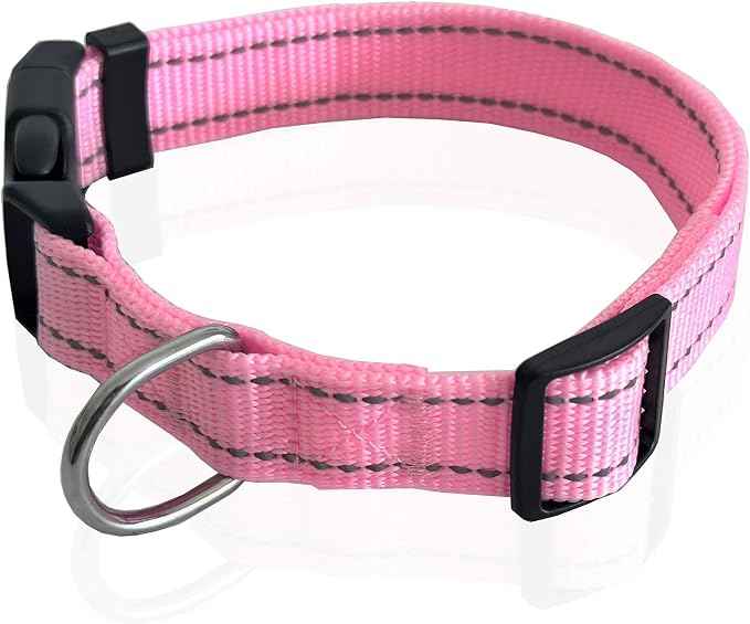 Adjustable Nylon Dog Collar, Reflective Collar 1 Inch 3/4 Inch 5/8 Inch Wide