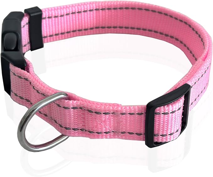 Adjustable Nylon Dog Collar, Reflective Collar 1 Inch 3/4 Inch 5/8 Inch Wide - Image 2