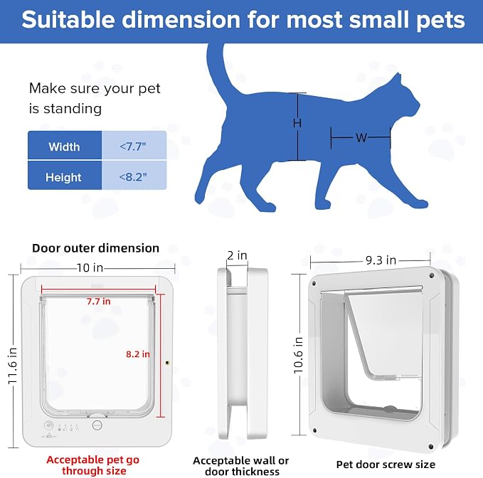 Smart Cat Door for Interior & Exterior, Cat Pet Door - Image 3