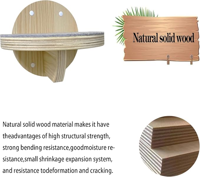 2 PCS Cat Climbing Shelf Wall Mounted, Cat Wall Shelves, Wooden Climbing Steps - Image 3
