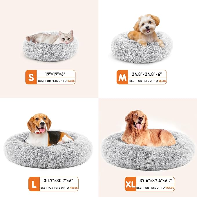 Sweetcrispy Donut Dog Bed, Large Round Calming Cat Bed - Image 6
