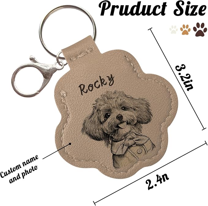 Dog Hair Keychain, Leather Pet Hair Collector Keychains, Pet Fur Keepsake Gift - Image 4