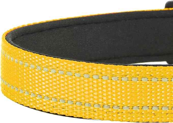 Reflective Dog Collar, Adjustable Soft Neoprene Padded Nylon Pet Collars