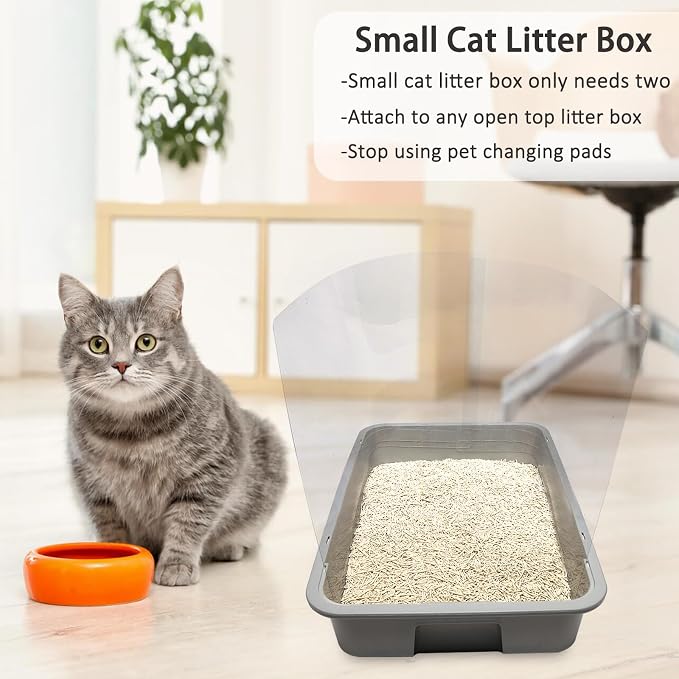 6PCS Cat Litter Box Pee Shields, Transparent Easy Clean Splash Guard - Image 7