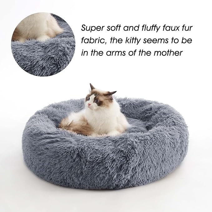 WESTERN HOME WH Calming Dog & Cat Donut Cuddler, Anti-Anxiety Warming Cozy Soft - Image 5
