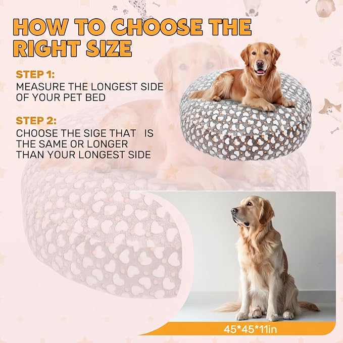 Youyole Large Washable Round Dog Bed Cover Replacement Waterproof 45 x 45 x 11 - Image 3