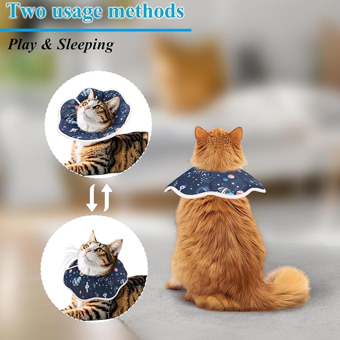 Cat Cone Collar Soft, Cat Recovery Collar to Stop Licking, Protective Cat Neck - Image 6