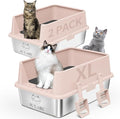 2PACK Stainless Steel Cat Litter Box by ICYAIR