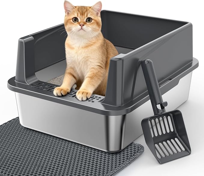 Stainless Steel Cat Litter Box by MIXJOY