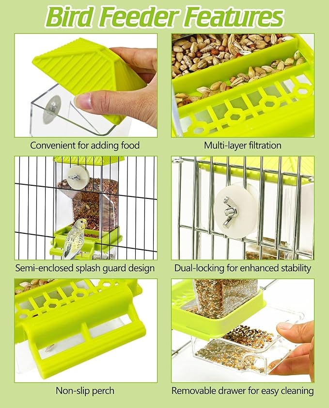 BNOSDM No Mess Automatic Bird Feeder Anti-Splash Bird Feeder Acrylic - Image 4