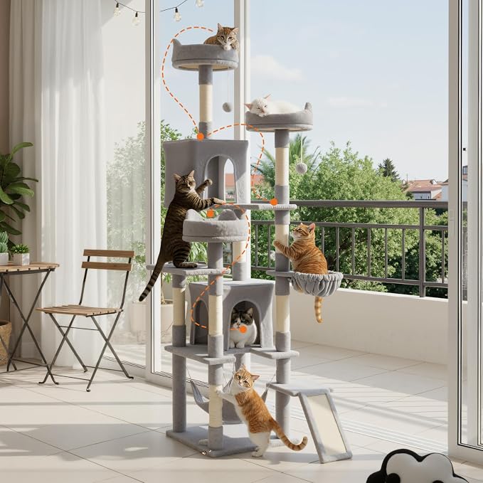 DUMOS Tall Cat Tree 75 Inch, Large Multi-Level Cat Tree Tower - Image 6