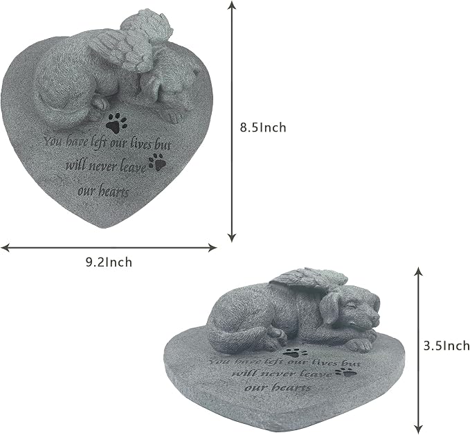 Angel Dog Pet Memorial Stone, Outdoor Decor, Pet Loss Headstone, Memorial - Image 7