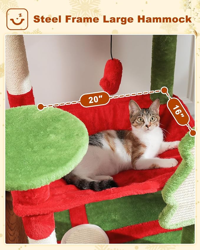 Cat Christmas Tree for Indoor Cats – 56.3“ Cat Proof Christmas Tree Tower - Image 3