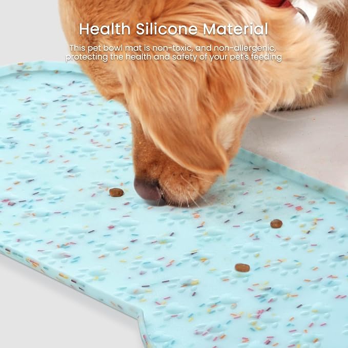 Dog Food Mat Anti-Slip Silicone Dog Bowl Mat Thicker Pet Placemat Waterproof - Image 5