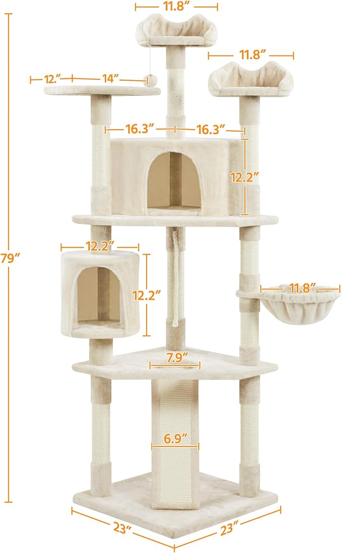 Yaheetech Multi-Level Cat Trees Cat Towers 79in Cat Tree - Image 5