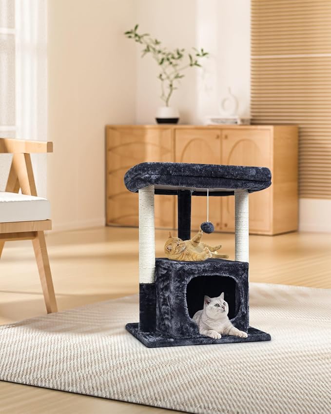 SYANDLVY 27IN Cat Tree for Indoor Cats Large Adult, Modern Activity Tower - Image 2