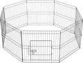 Yaheetech 24 inch 32 Panel Metal Black Heavy Duty Foldable Dog Pen by Yaheetech