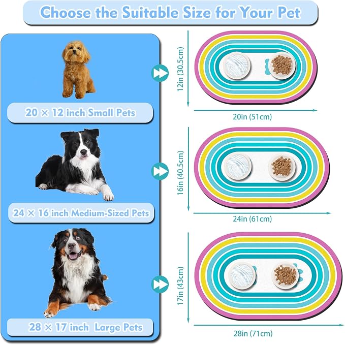 Cat Food Mat 24''x16'', Absorbent Cat Mats - Image 3