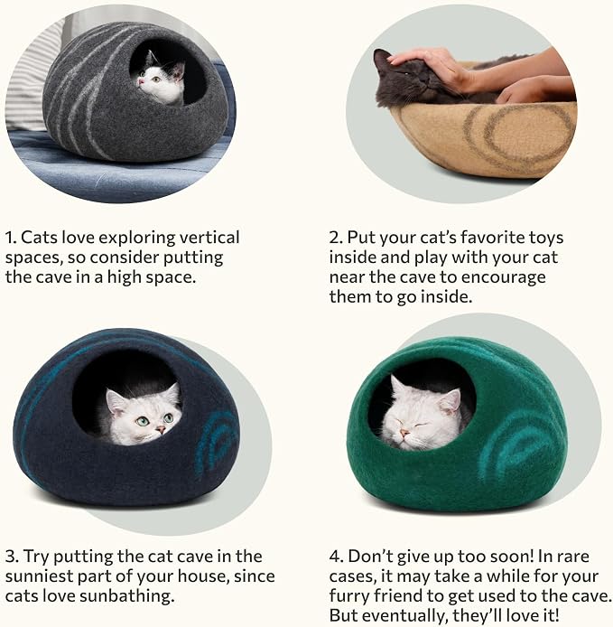MEOWFIA Cat Cave – Premium Felt Cat Bed - Image 8