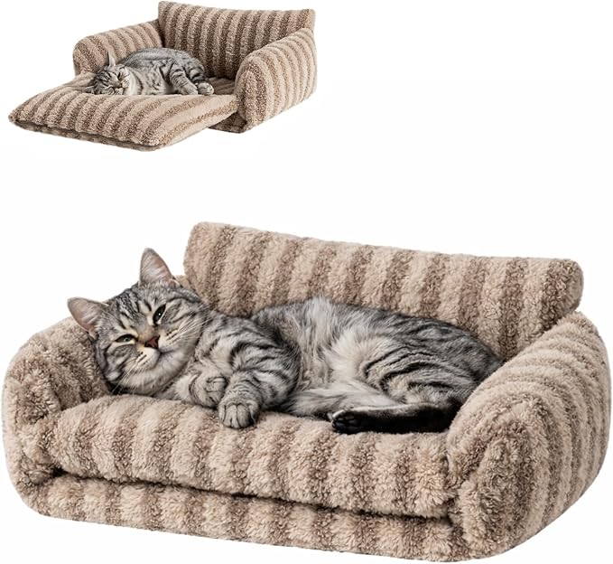 Hollypet Cat Bed Fluffy Plush Mutifuctional Double-Layer Soft Warming Kitty Pet by Hollypet