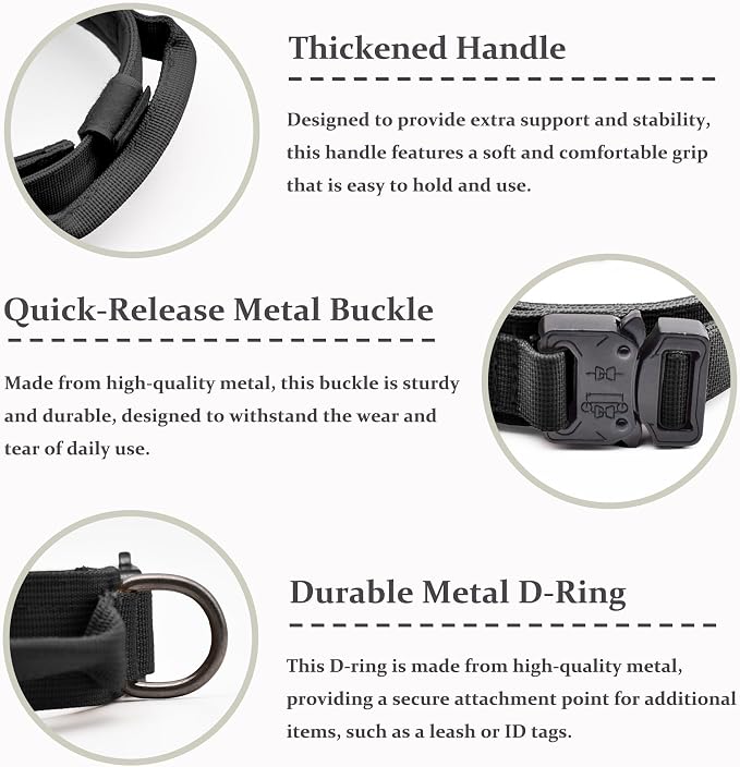 Tactical Dog Collar, Adjustable Military Training Nylon Dog Collar - Image 3