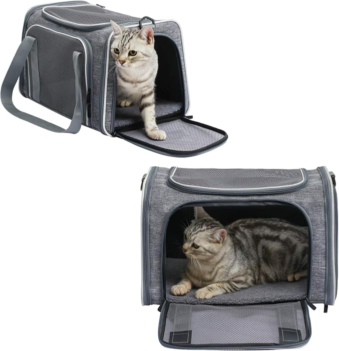 Cat Carrier - Portable Foldable Dog Pet Carrier, Soft-Sided Pet Bag up to 15 Lbs - Image 3