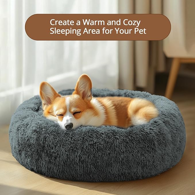 JOLLYVOGUE Calming Dog Bed Large Size Dog, Anti-Anxiety Donut Large Pet Bed - Image 4