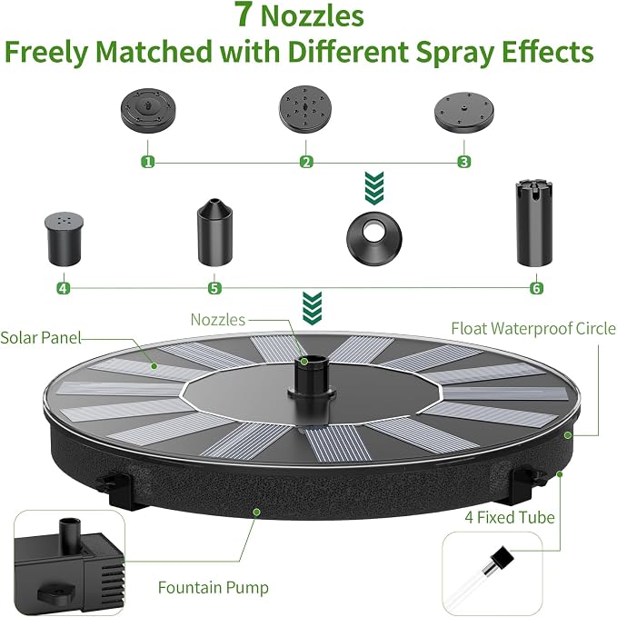 AMZtime 1.4W Solar Bird Bath Fountain - Image 6