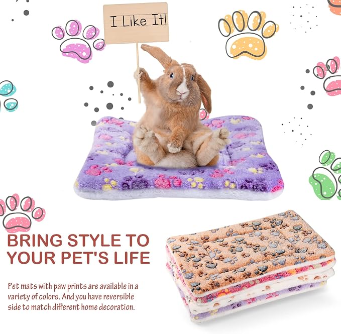 Tuanse 4 Pack Ultra Soft Dog Cat Bed Mat Small Animal Guinea Pig Bed - Image 5