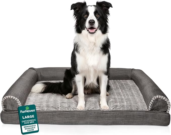 Furhaven Orthopedic Dog Bed for Large/Medium Dogs w/ Removable Bolsters & by FurHaven
