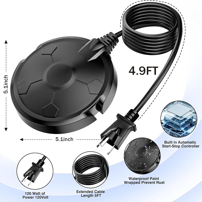 Bird Bath Heater for Outdoors in Winter, 120W Birdbath Heaters for Outdoor Bird - Image 4