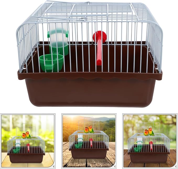 Portable Bird Cage with Perch Food Box and Water Dispenser Spacious Travel - Image 9