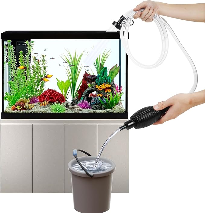 7ft Aquarium Gravel Vacuum Cleaner, Fish Tank Water Changer, Hand Pump Siphon - Image 2