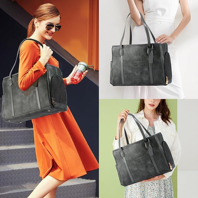 Stylish Dog Purse Carrier, Leather Pet Carrier Bag - Image 6