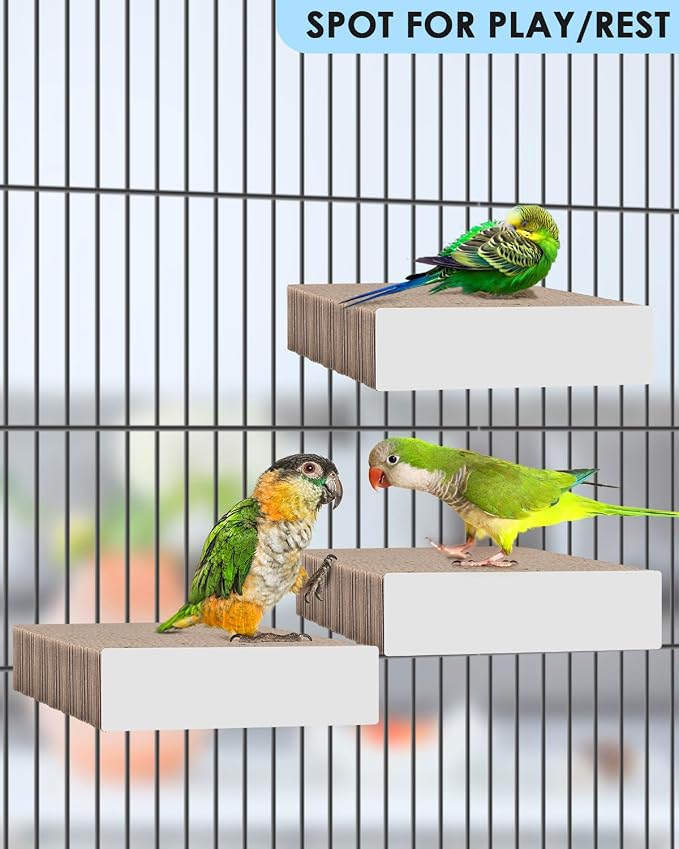 KATUMO Parrot Toys, 7 Inch Conure Shredder Foraging Toys Bird Perch Stand - Image 5