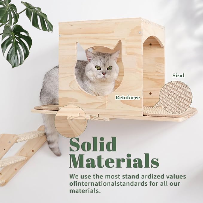 Cat Wall Shelves Set – Wall Mounted Cat Furniture - Image 3