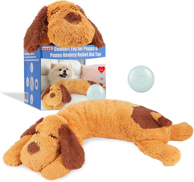 Heartbeat Puppy Toy, Comfort Cuddler Pillow, Dog Anxiety Relief Calming Aid by WEOK