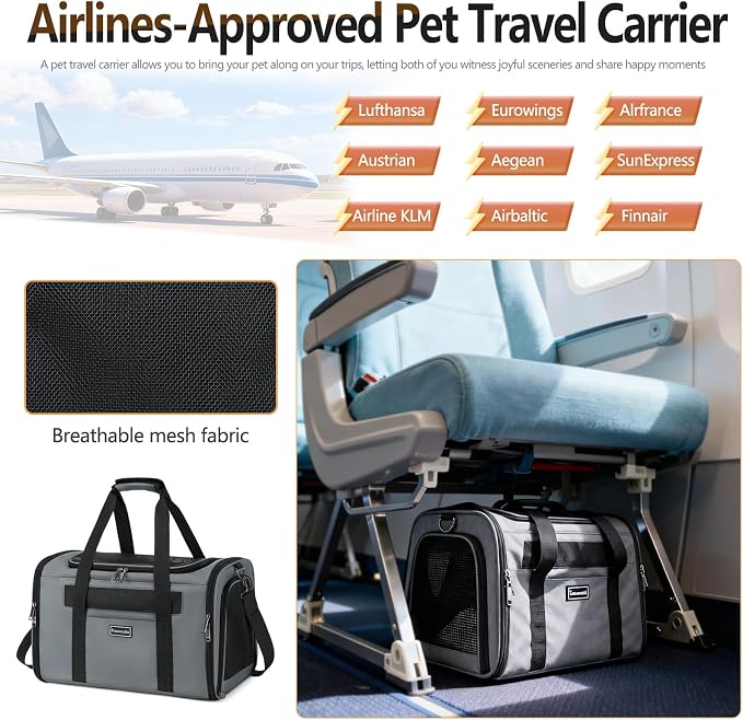 Cat Travel Carrier .Foldable Dog Carrier Bag, Soft Sided cat Carrier up to 20 - Image 7