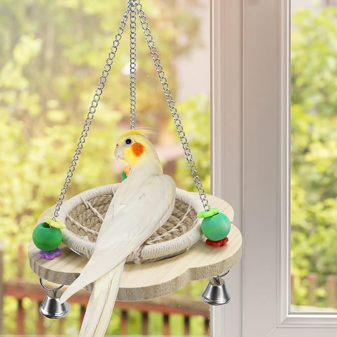 Wontee Bird Nest Parrot Breeding Nest Bed Bird Hanging Swing - Image 2
