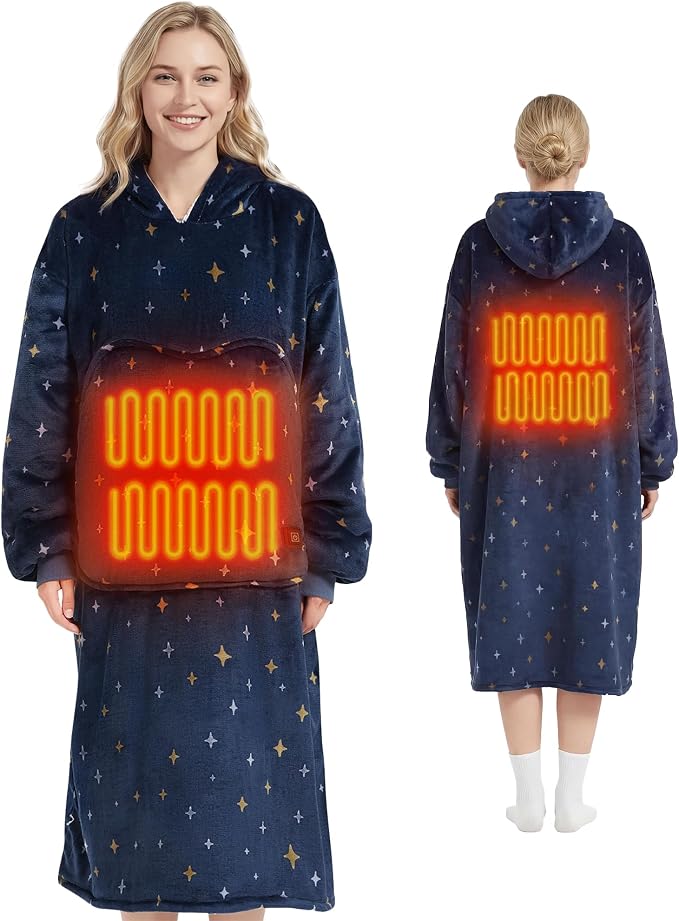 Mewaii Wearable Blanket Hoodie for Adults, Warm Sherpa & Soft Flannel Long by Mewaii