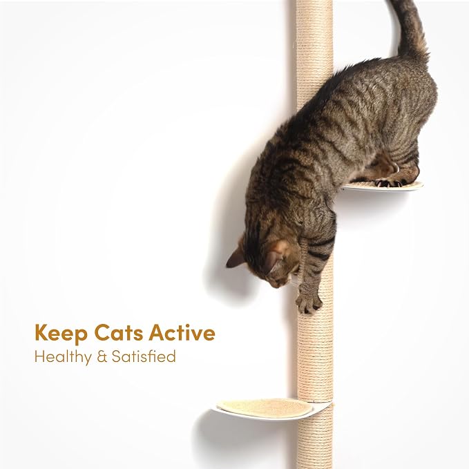 51" Wall-Mounted Cat Tree – Modern Space-Saving Cat Shelf - Image 4