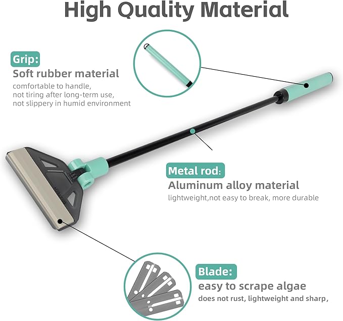 UPETTOOLS Algae Scraper for Glass Aquariums, 2 in 1 Adjustable Algae Scraper - Image 5