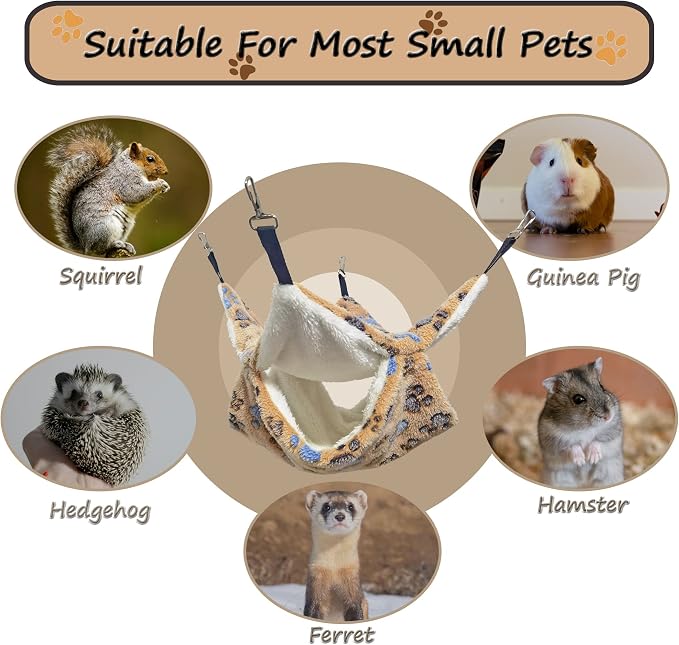 Cat Hammock for Cage, Soft Warm Hanging Bed for Kitten, Guinea Pig, Chinchilla - Image 5