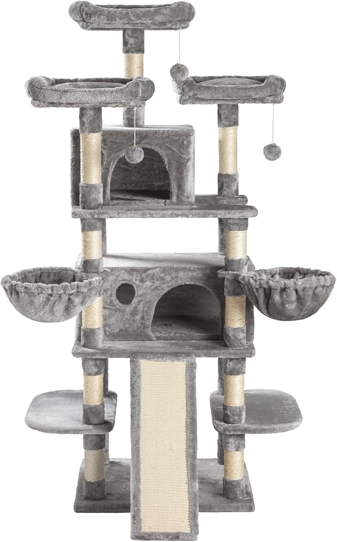 SHA CERLIN 68 Inches Multi-Level Large Cat Tree - Image 9