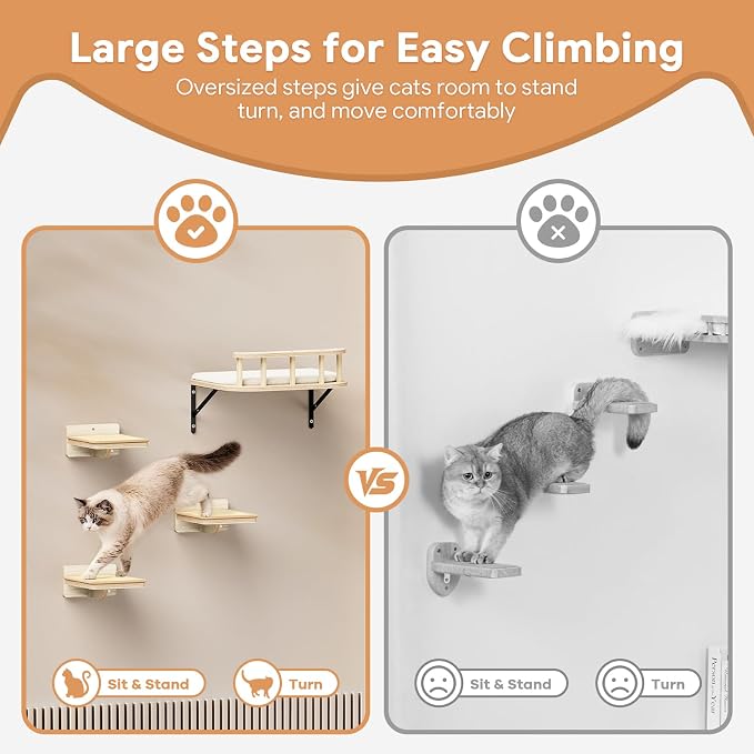 17" × 13" Large Cat Wall Shelves- Wall Climber Wooden Furniture Cat Shelf - Image 5